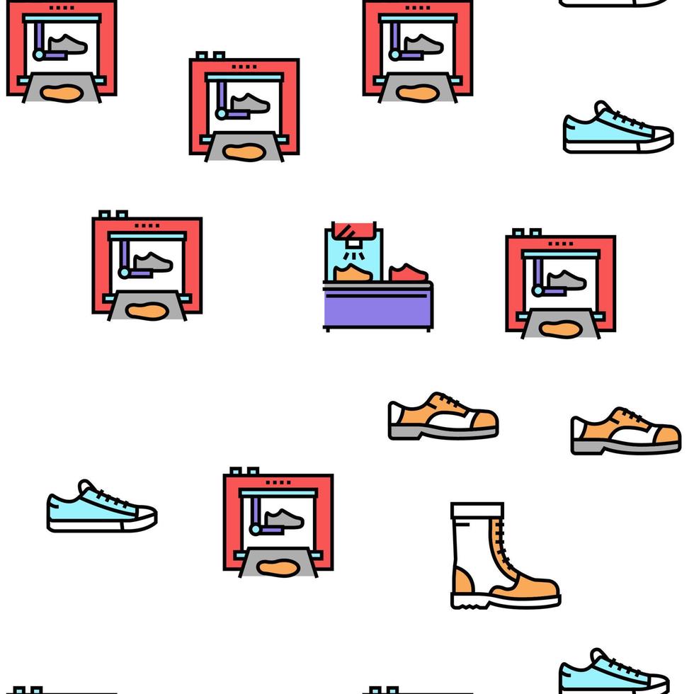 Shoes Repair Service Vector Seamless Pattern