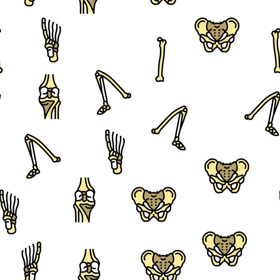 Bone Human Skeleton Structure Vector Seamless Pattern