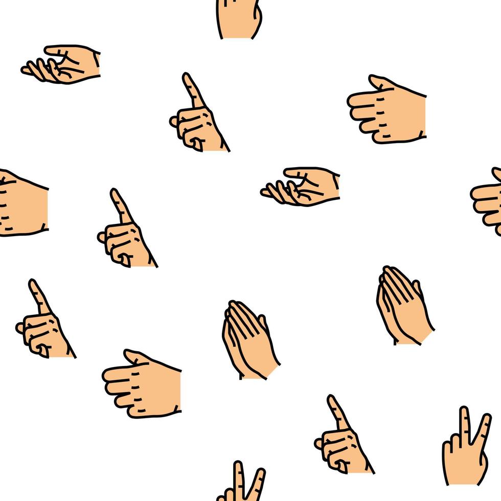 Hand Gesture And Gesticulate Vector Seamless Pattern