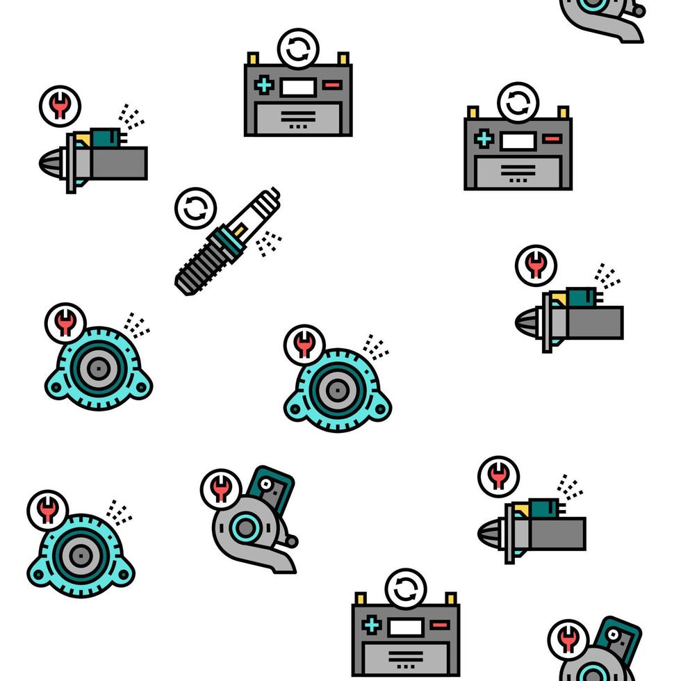 Car Service Garage Vector Seamless Pattern