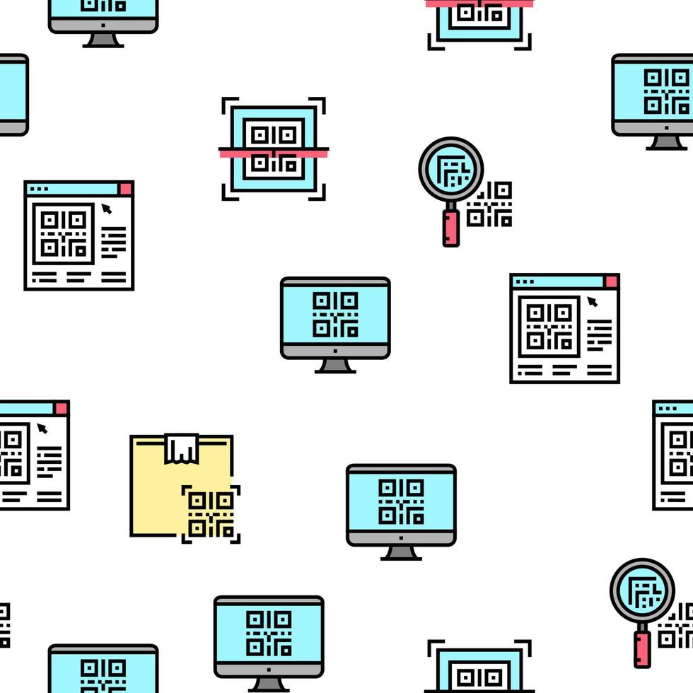 patrón transparente de vector de identificación de código qr