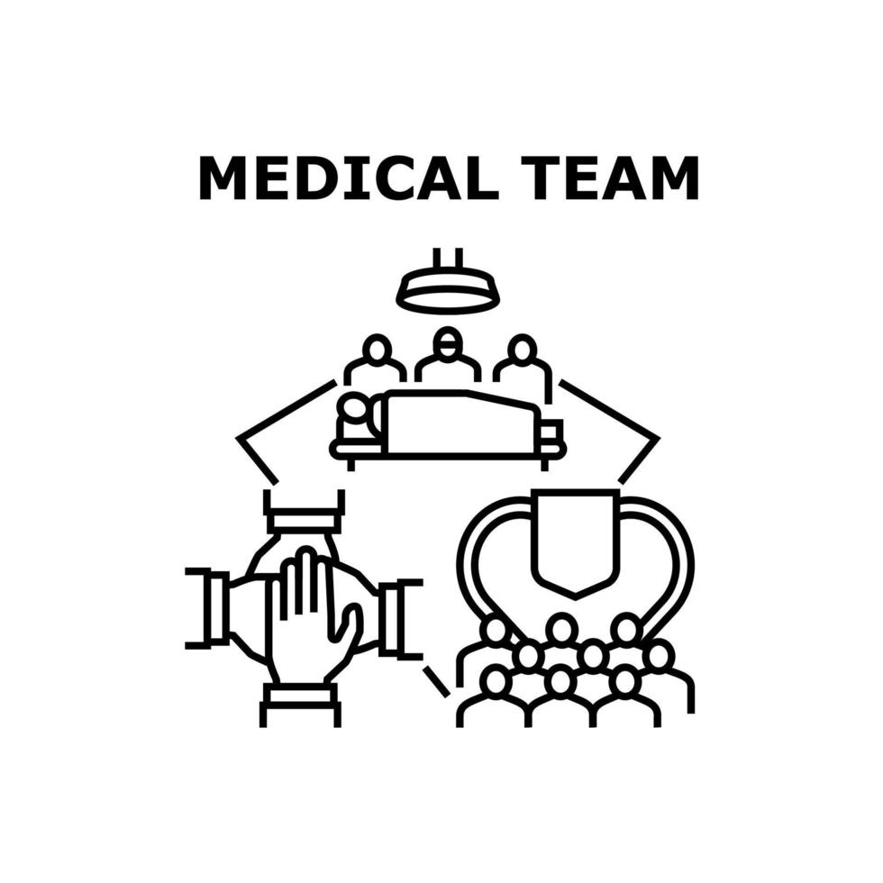 Medical Team Vector Concept Black Illustration