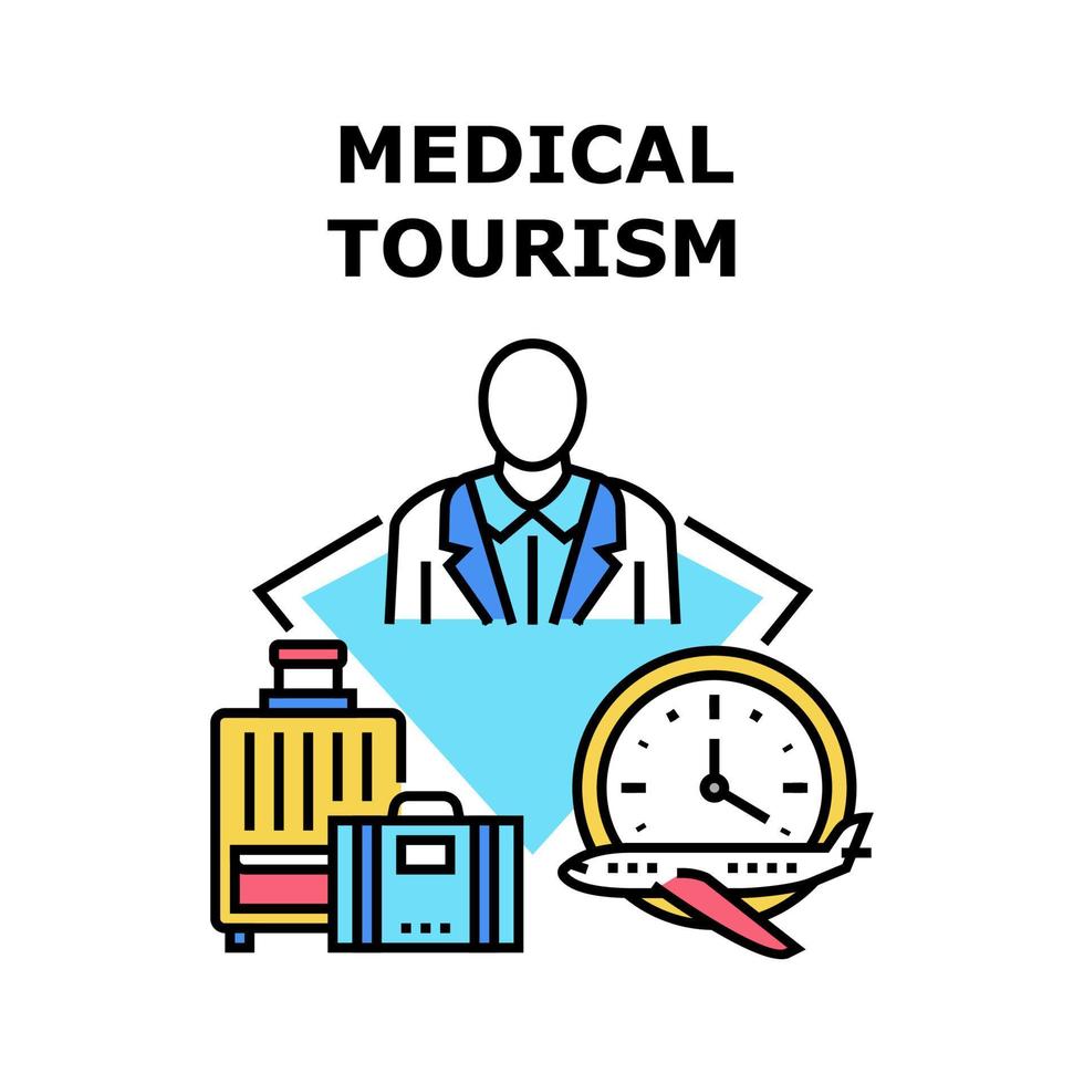 ilustración de color de concepto de vector de turismo médico