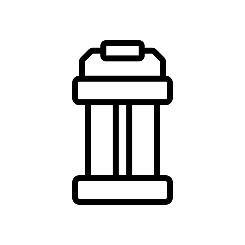 portable lamp with wooden handle icon vector outline illustration