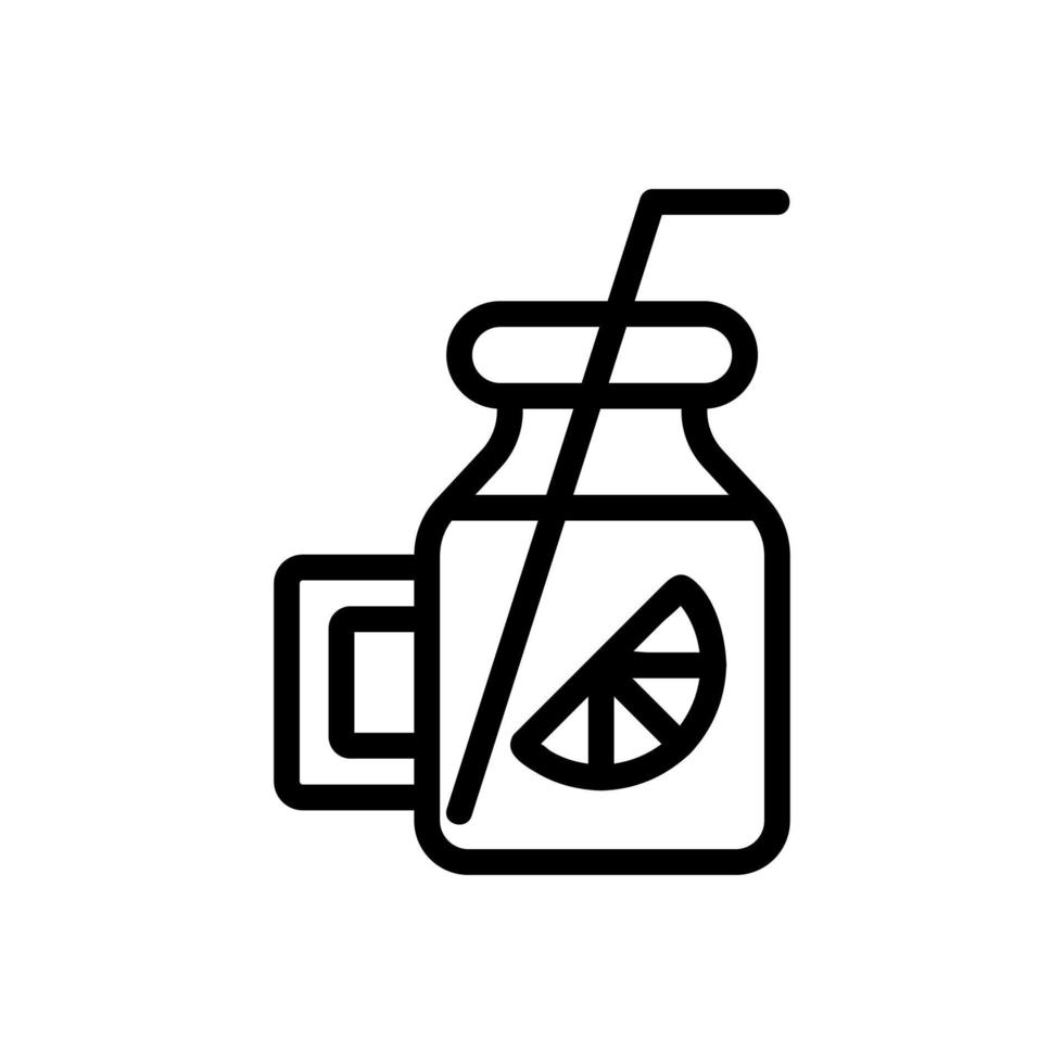 Lime cocktail icon vector. Isolated contour symbol illustration vector