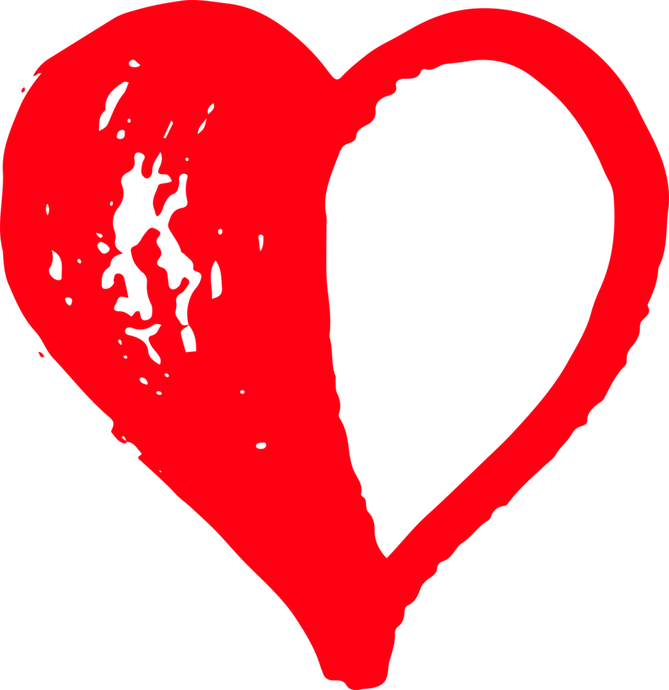 Hand draw Heart icon love sign design png