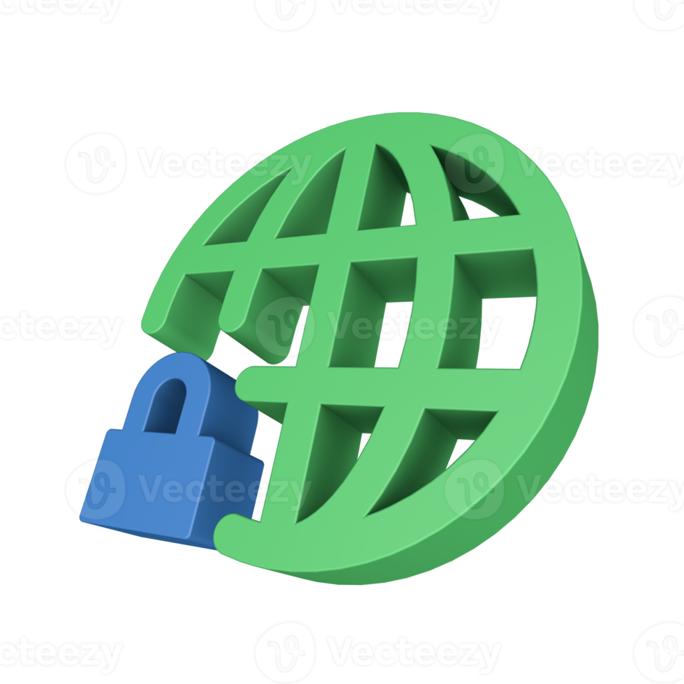 3D Cyber Security Icon png