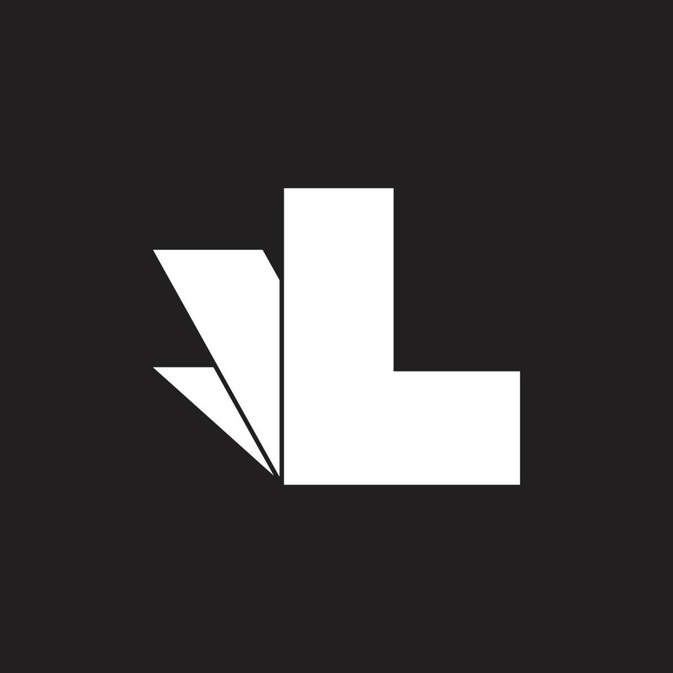 letter l geometric paper symbol design logo vector