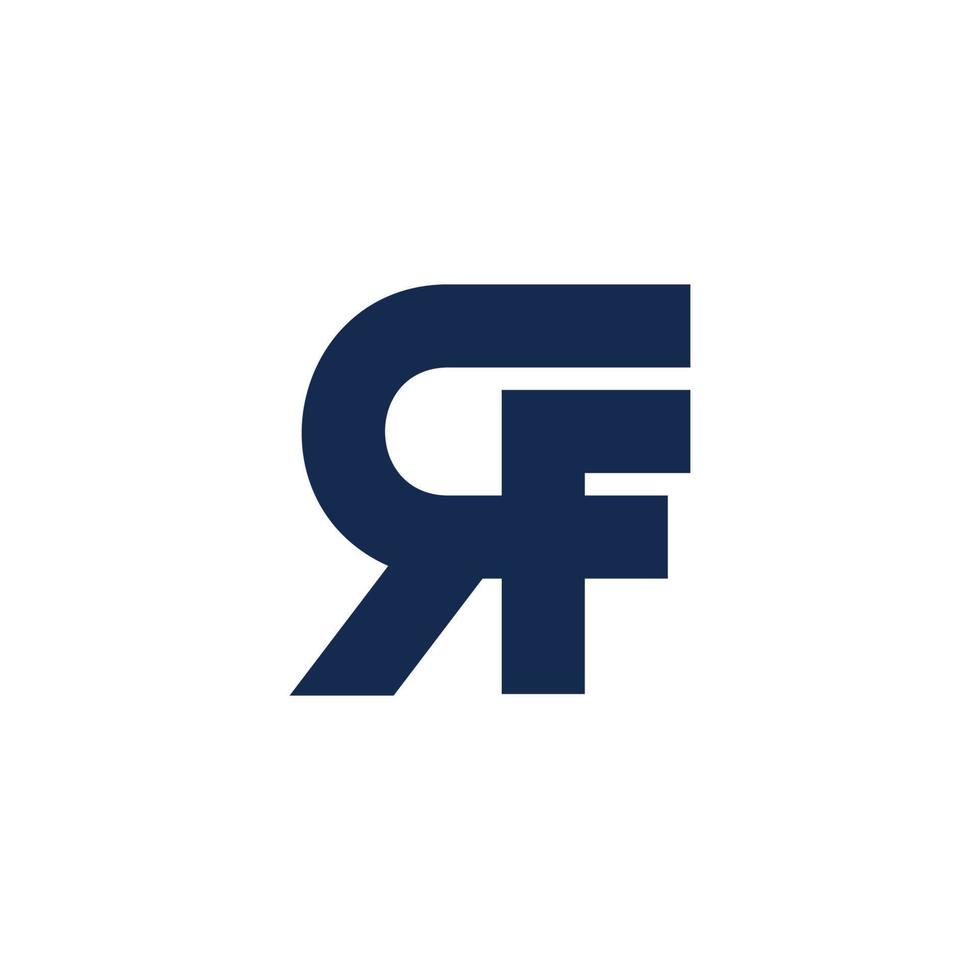letter rf linked geometric flat design logo vector