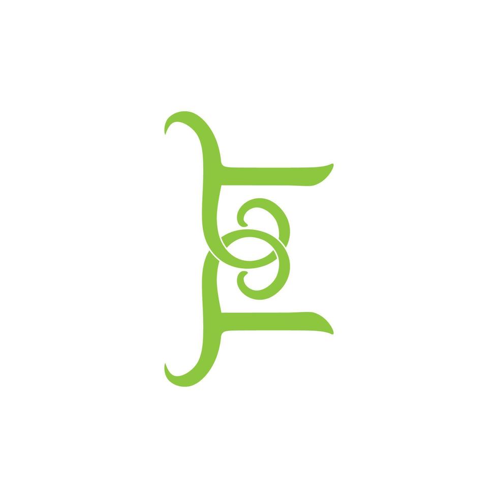 letter e linked spiral shape logo vector