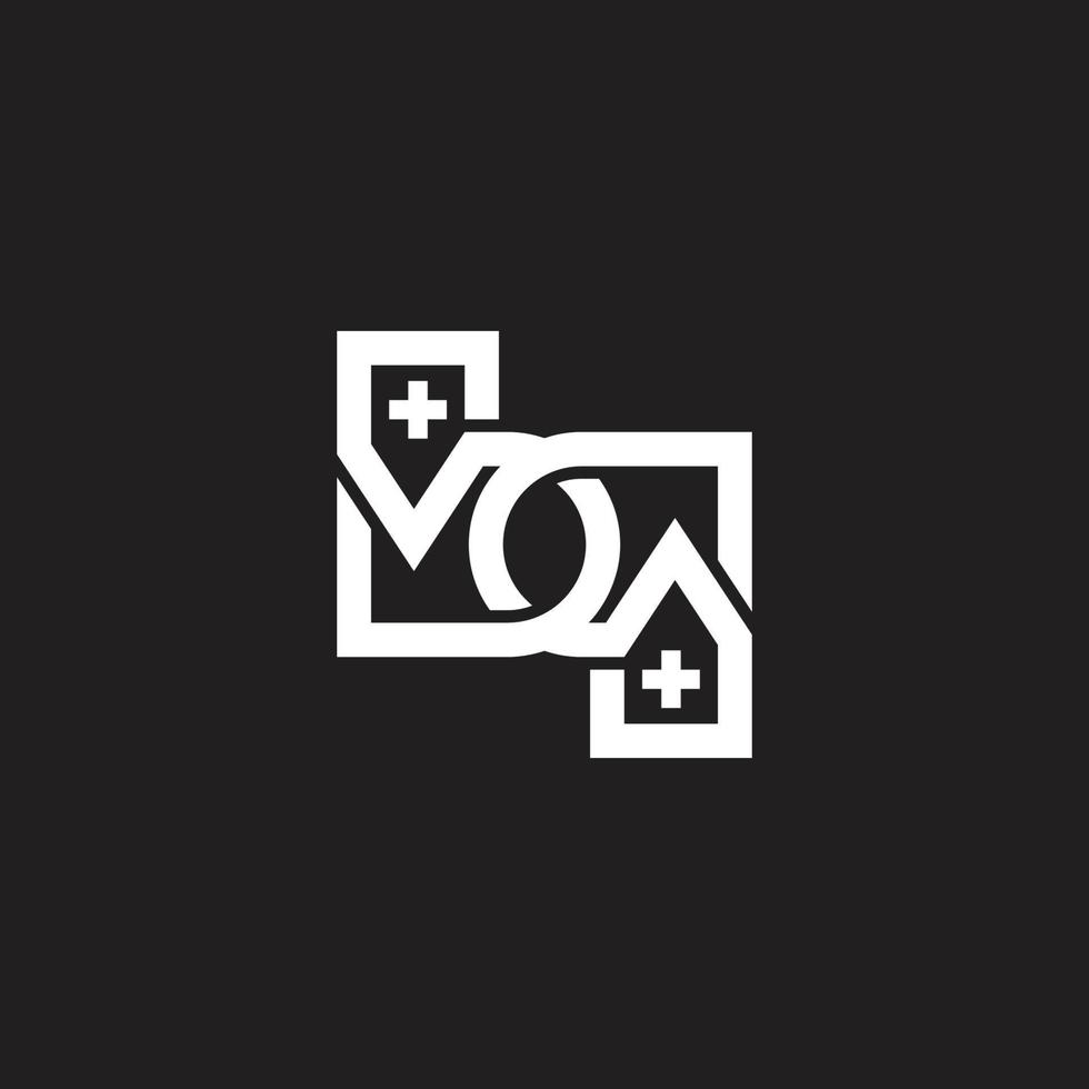 vector de logotipo de símbolo médico de letra bq