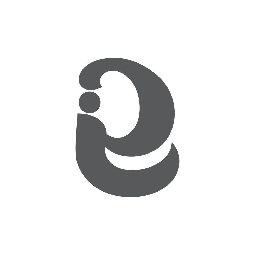 letter ie symbol linked curves logo vector