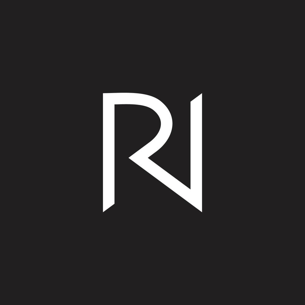letter rn simple geometric line logo vector