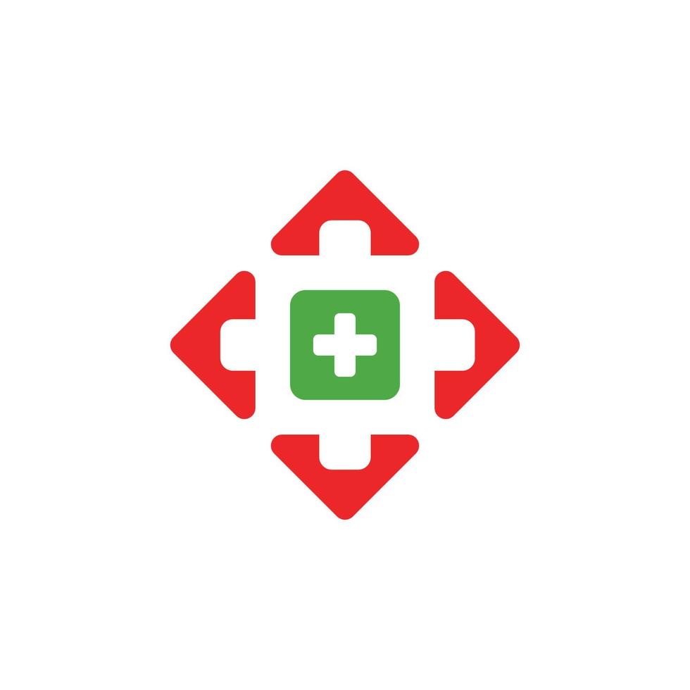 vector of plus medical symbol colorful geometric design logo vector