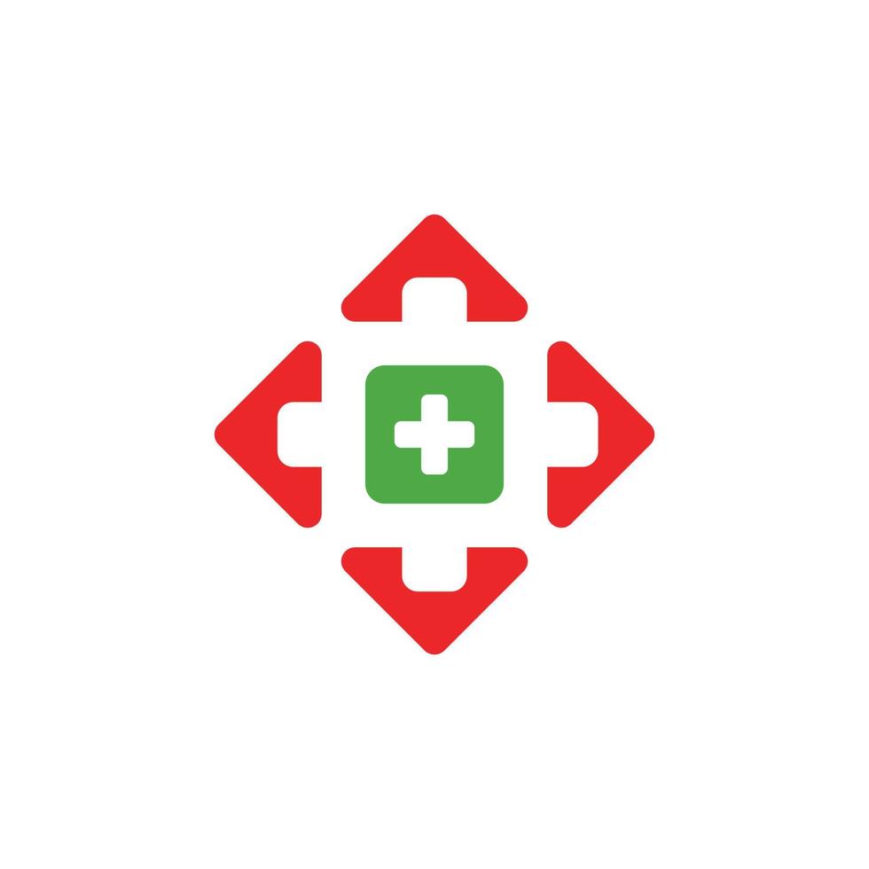 vector of plus medical symbol colorful geometric design logo vector