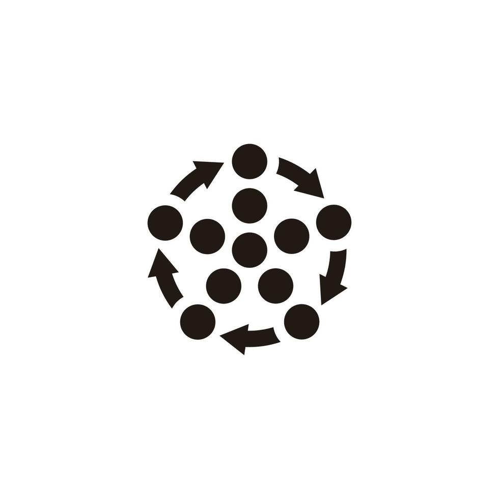 circle round objects rotation process arrows logo vector