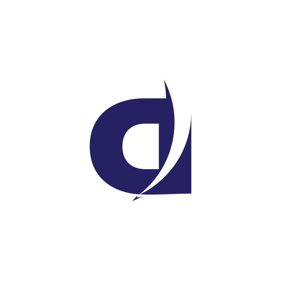 symbol vector of letter d motion arrow geometric design