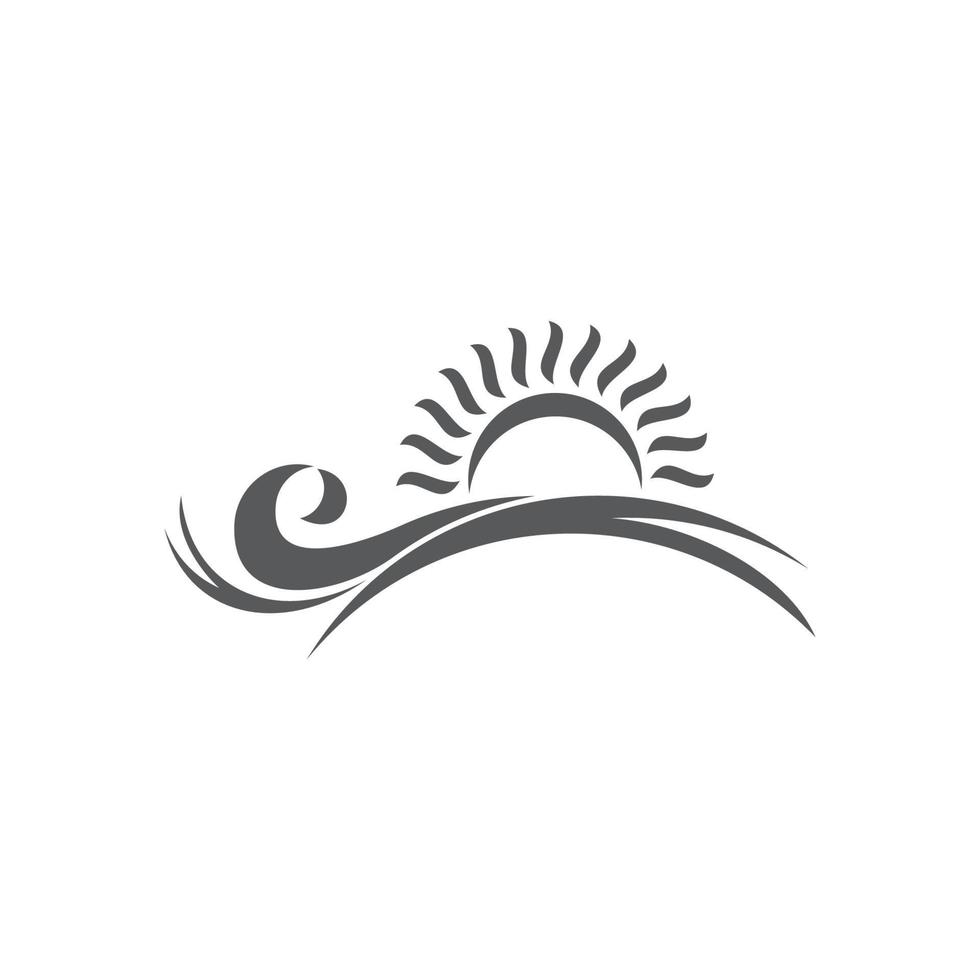 monogram sun waves horizon symbol logo vector