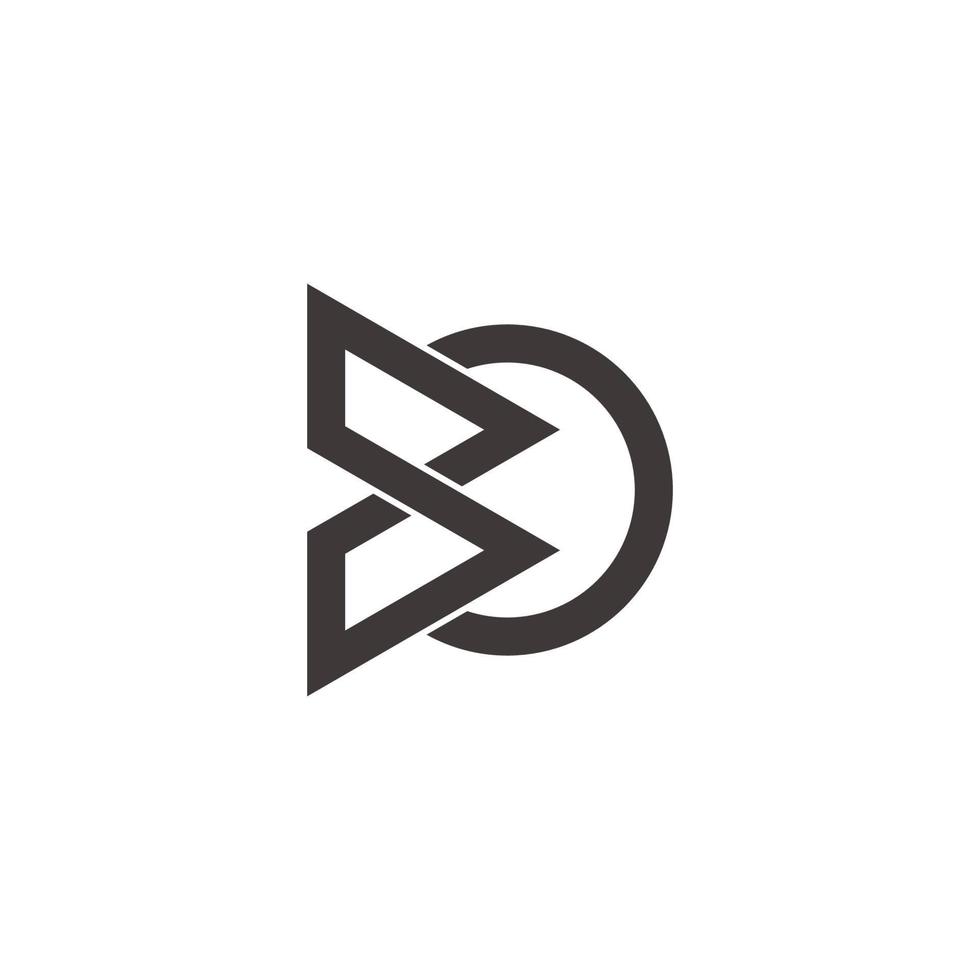 letra abstracta bo vector de logotipo de línea superpuesta geométrica simple