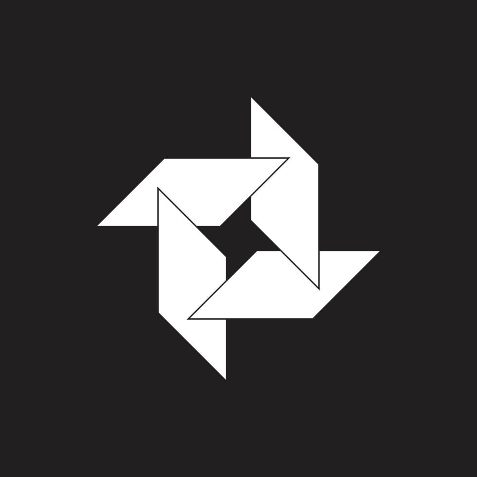 simple turbine shape industrial geometric logo vector