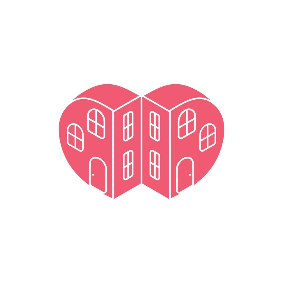 amor corazón hogar dulce apartamento diseño símbolo vector