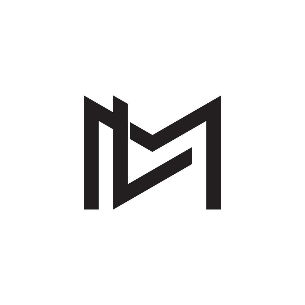 letter ml geometric line simple overlap logo vector