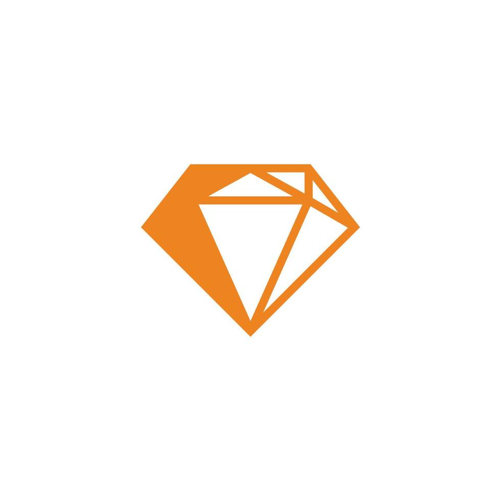 vector de logotipo de línea geométrica simple de diamante de oro 3d plano de sombra