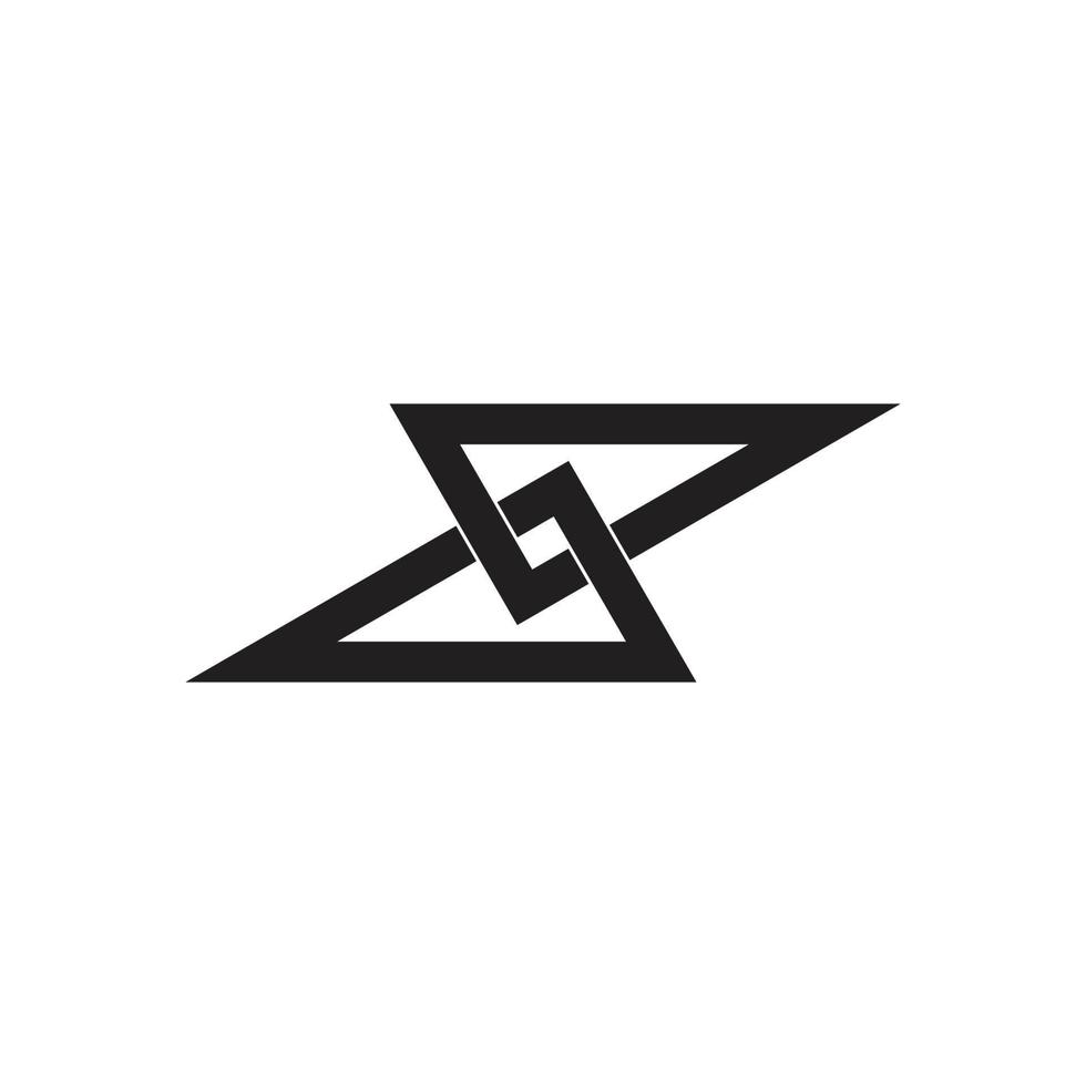 abstract infinity linked triangle overlap logo vector