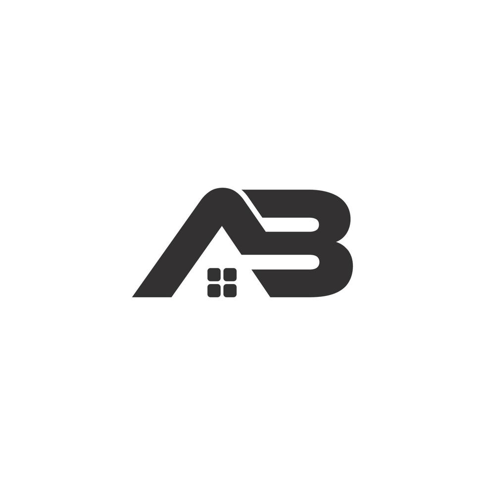 vector de logotipo geométrico de la casa de la letra ab