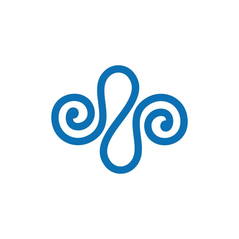 abstract loop spiral shape lines art symbol logo vector