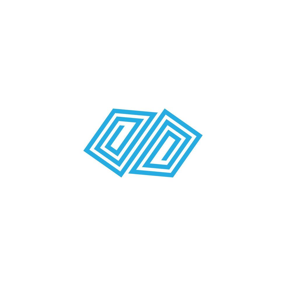 blue spiral diamond shape abstract geometric logo vector