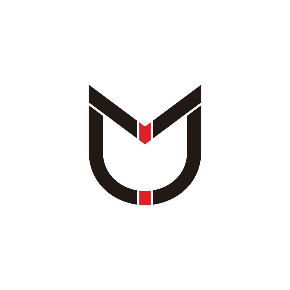 letter mj simple geometric colorful arrow geometric line logo vector