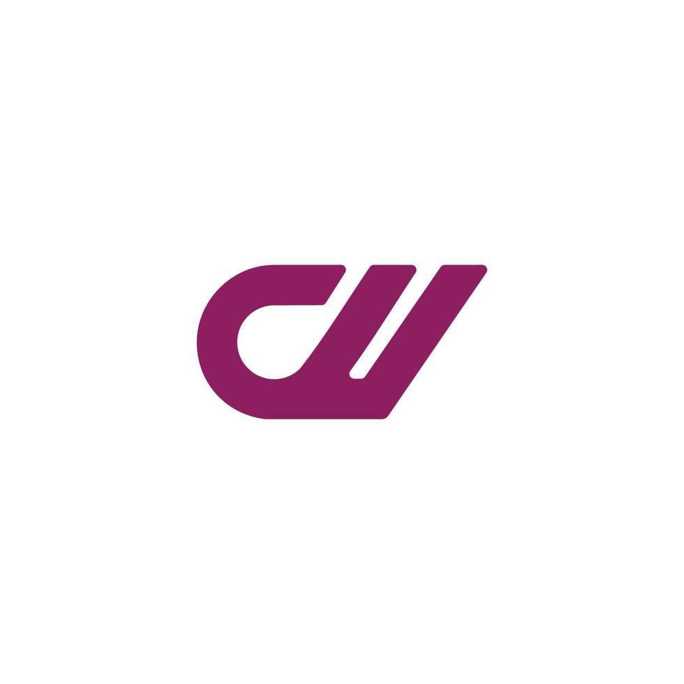vector de logotipo de símbolo de línea geométrica simple de letra cw