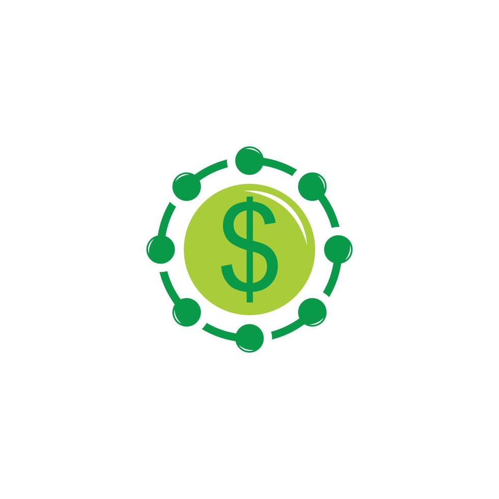 dinero verde dólar círculo movimiento flechas finanzas símbolo vector
