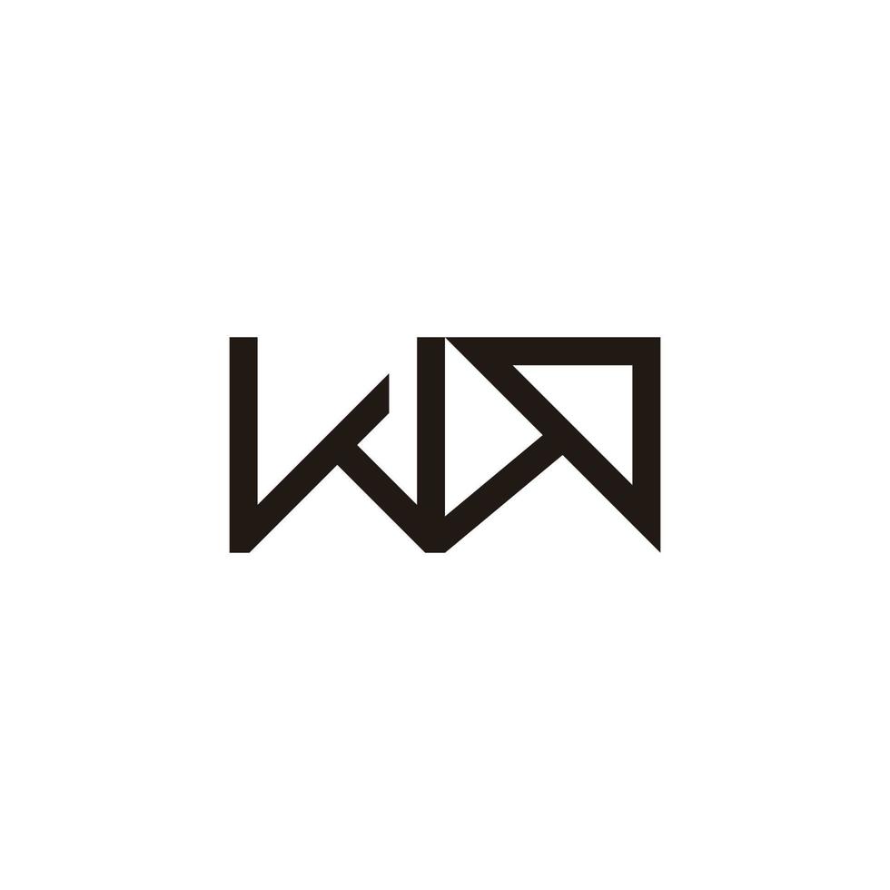 letter wa arrow up geometric logo vector