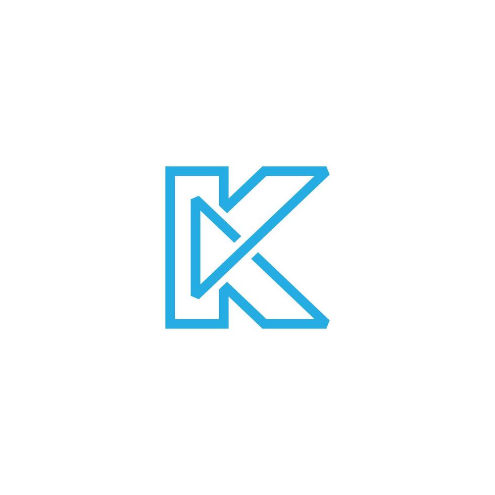 letter kc simple triangle geometric logo vector