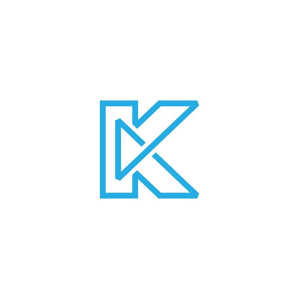 letter kc simple triangle geometric logo vector