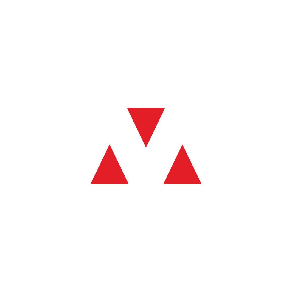 letter v triangles negative space simple logo vector