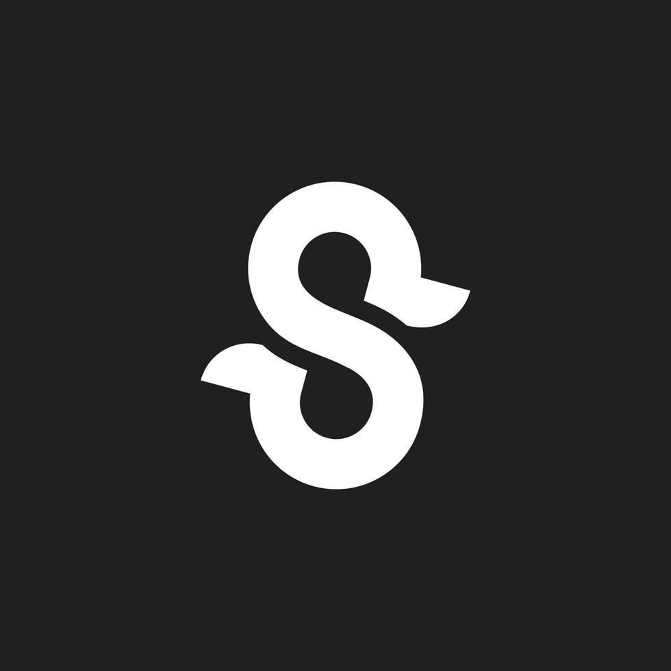 letter s simple curves overlapping line logo vector