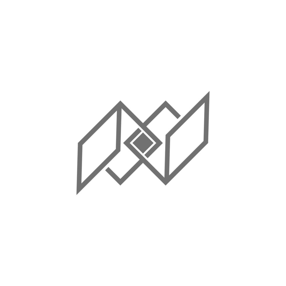 linked square open paper linear logo vector