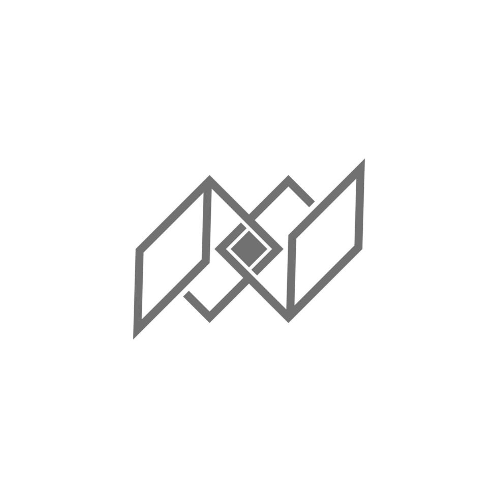 linked square open paper linear logo vector