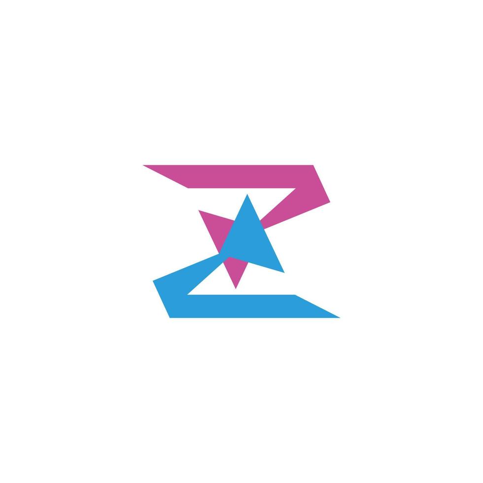 letter z colorful link star abstract geometric logo vector