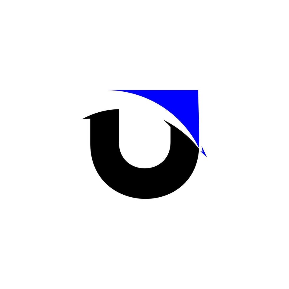 symbol vector of letter u geometric arrow design