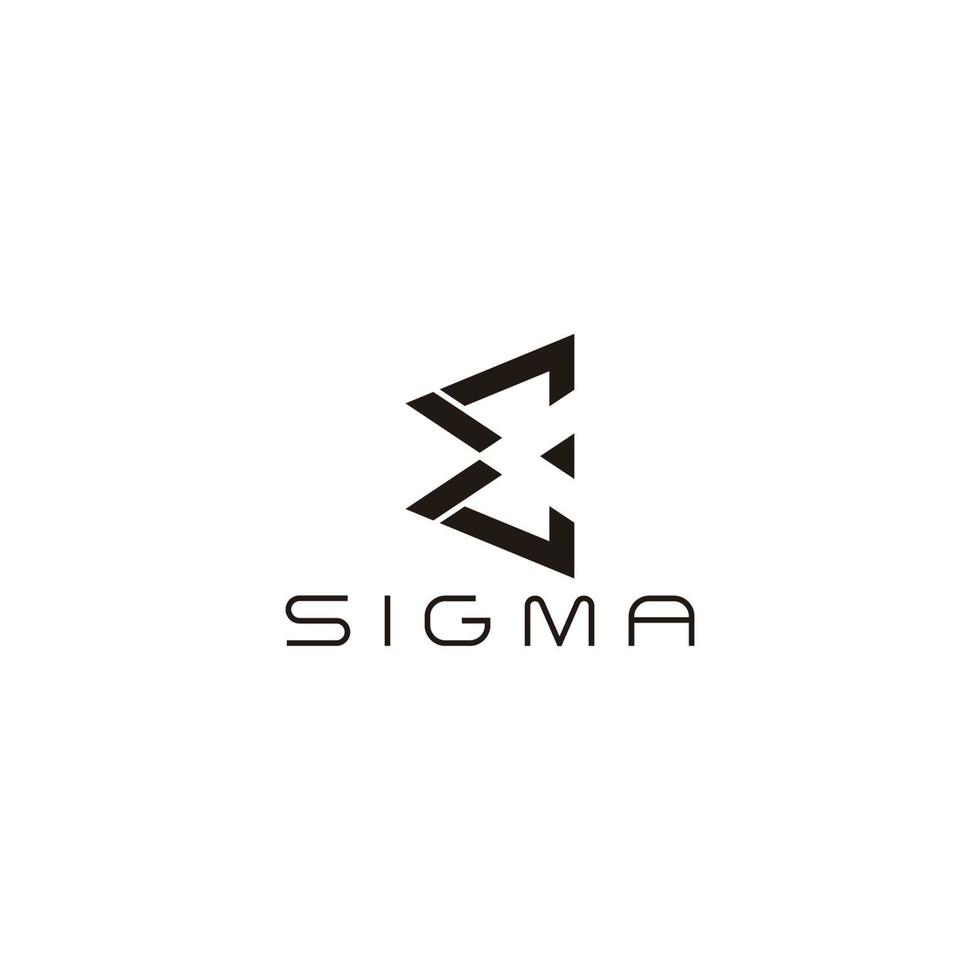 sigma simple triangle geometric mosaic symbol vector