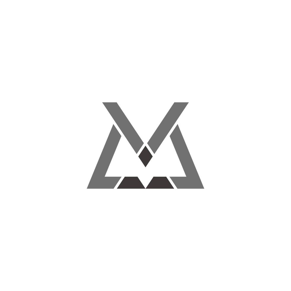 letter mv triangle simple geometric flat logo vector