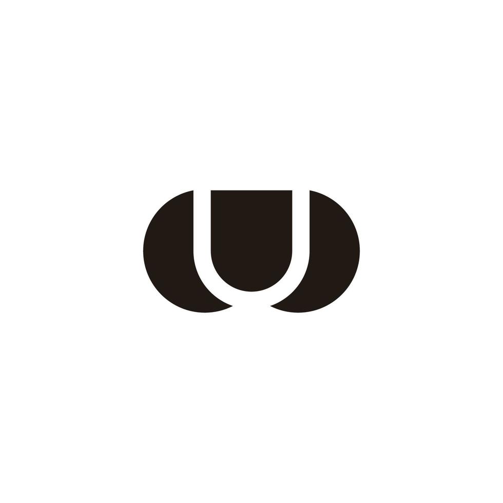 letter u curves simple negative space geometry logo vector