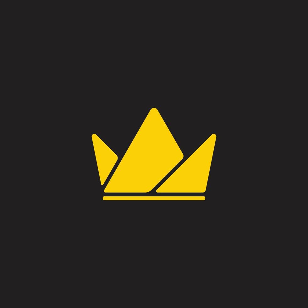 golden crown simple triangles shape logo vector