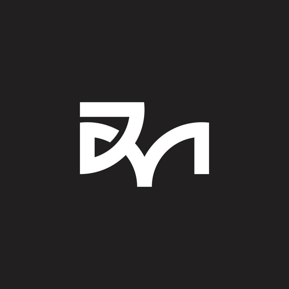 letter dm simple geometric linked line logo vector