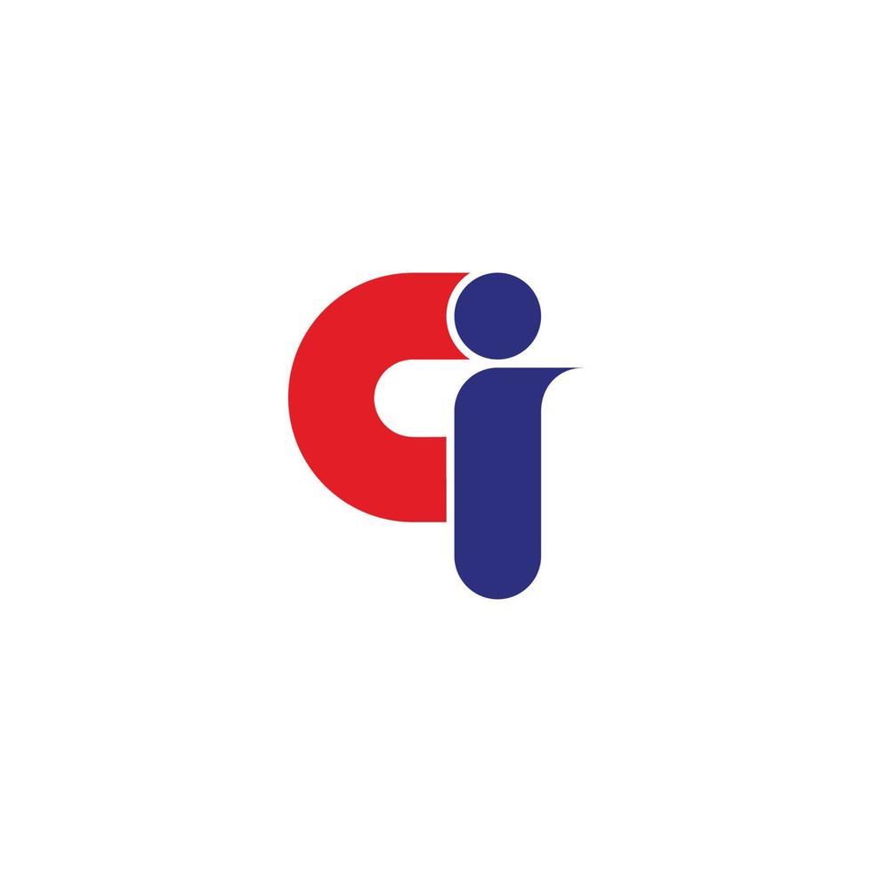 letter ci simple motion geometric logo vector