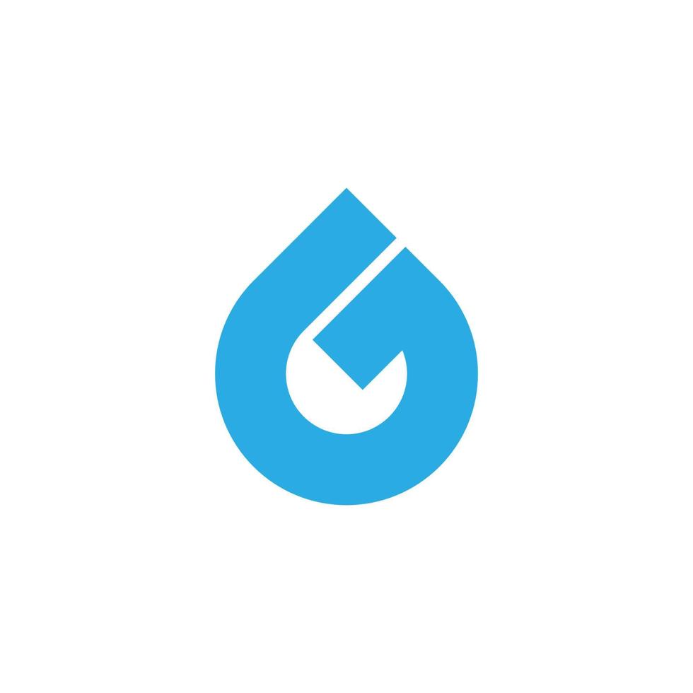 abstract letter g geometric blue water simple logo vector